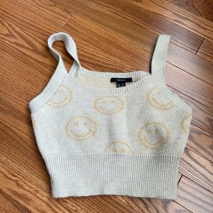 NEW Forever 21 sweater smiley crop